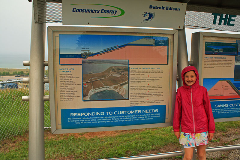 the information board at the ludington pumped storage plant